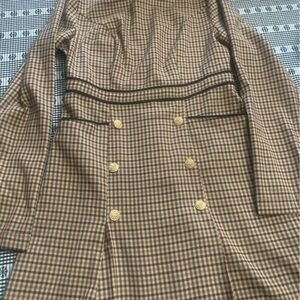 RIHOAS Brown Checkered dress